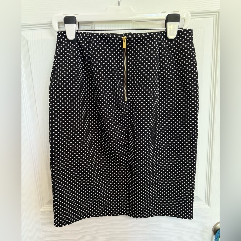 Philosophy Straight Pencil Skirt Black And White Polka Dots Women’s Size 6 Knee - Picture 2 of 6